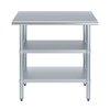 Amgood 18x36 Prep Table with Stainless Steel Top and 2 Shelves AMG WT-1836-2SH